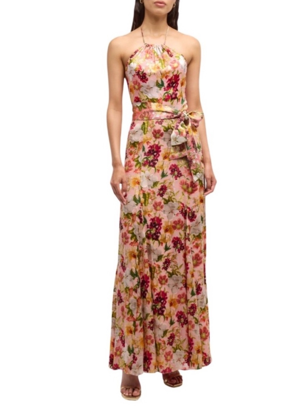 Alice + Olivia Dita Halter Silk Maxi Dress - Picture 2 of 13